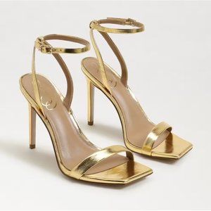 Sam Edelman Orchid Strappy Heel in Gold Mine